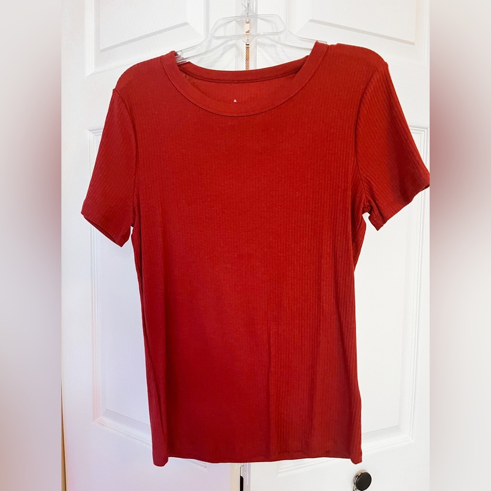 Burnt Orange/Red - Ribbed Top - a • new • day